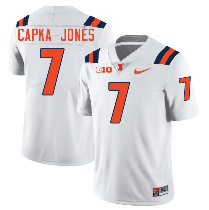 #7 Alexander Capka-Jones Illinois Fighting Illini Football Jersey,Uniforms-White
